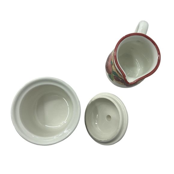 Pier 1 canister set creamer and sugar earthenware Mosaic Fruit Italy - Picture 8 of 9